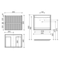 Тумба под раковину Sancos Snob R SNR60W 60 см подвесная, Bianco