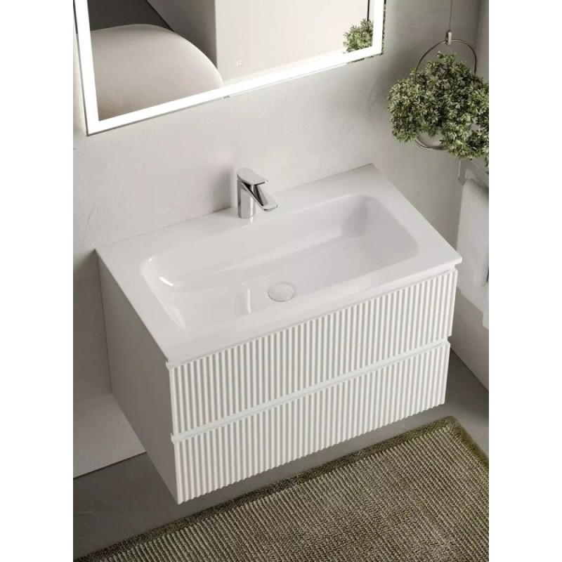 Тумба под раковину Sancos Snob R SNR80W 80 см подвесная, Bianco