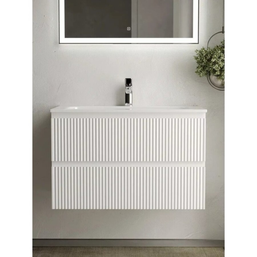 Тумба под раковину Sancos Snob R SNR80W 80 см подвесная, Bianco