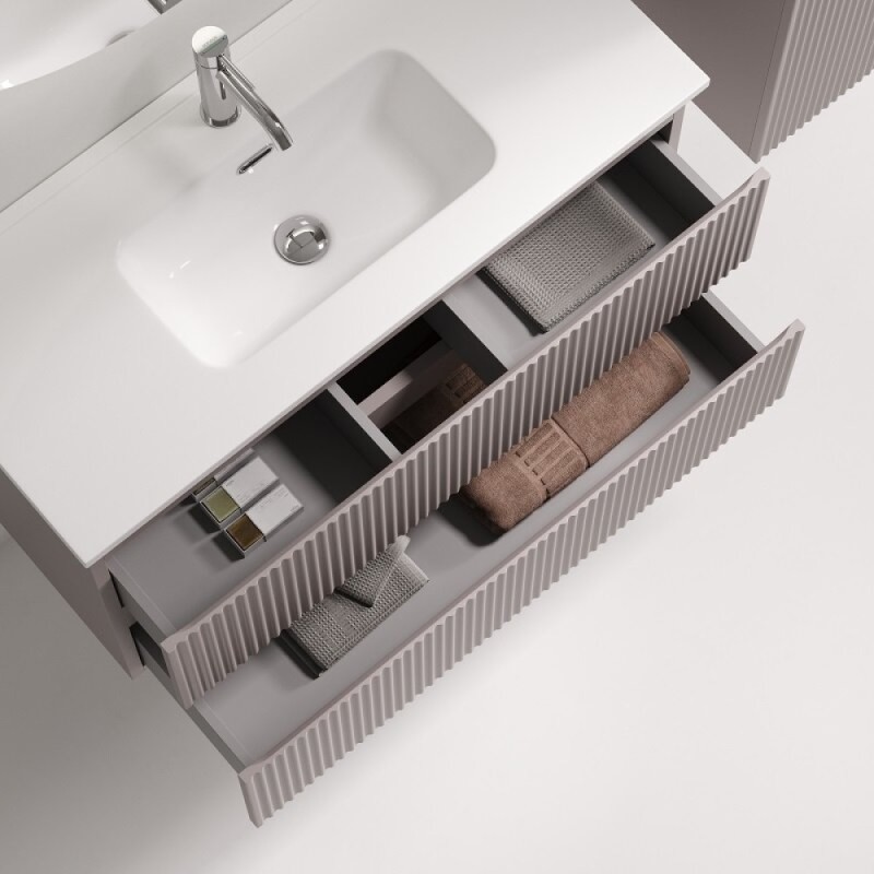 Тумба под раковину Sancos Snob R SNR90/39SM, 90 см, подвесная, Doha Soft
