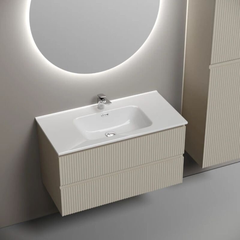 Тумба под раковину Sancos Snob R SNR90CE, 90 см подвесная, Beige Soft