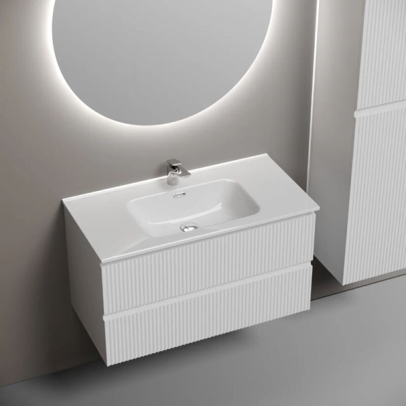 Тумба под раковину Sancos Snob R SNR90W, 90 см подвесная, Bianco