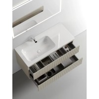 Тумба под раковину Sancos Snob T 100 см подвесная, левая, Beige Soft, SNT100LCE