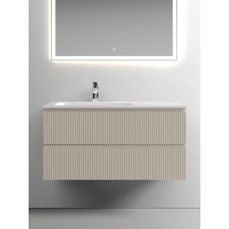 Тумба под раковину Sancos Snob T 100 см подвесная, левая, Beige Soft, SNT100LCE