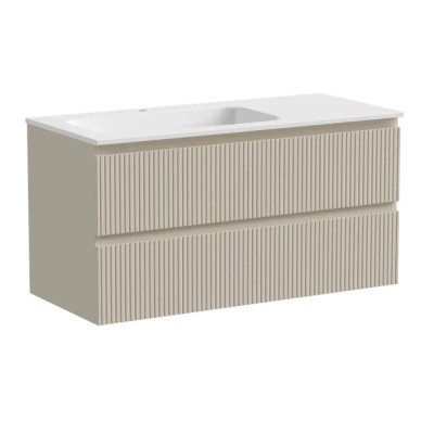 Тумба под раковину Sancos Snob T 100 см подвесная, левая, Beige Soft, SNT100LCE