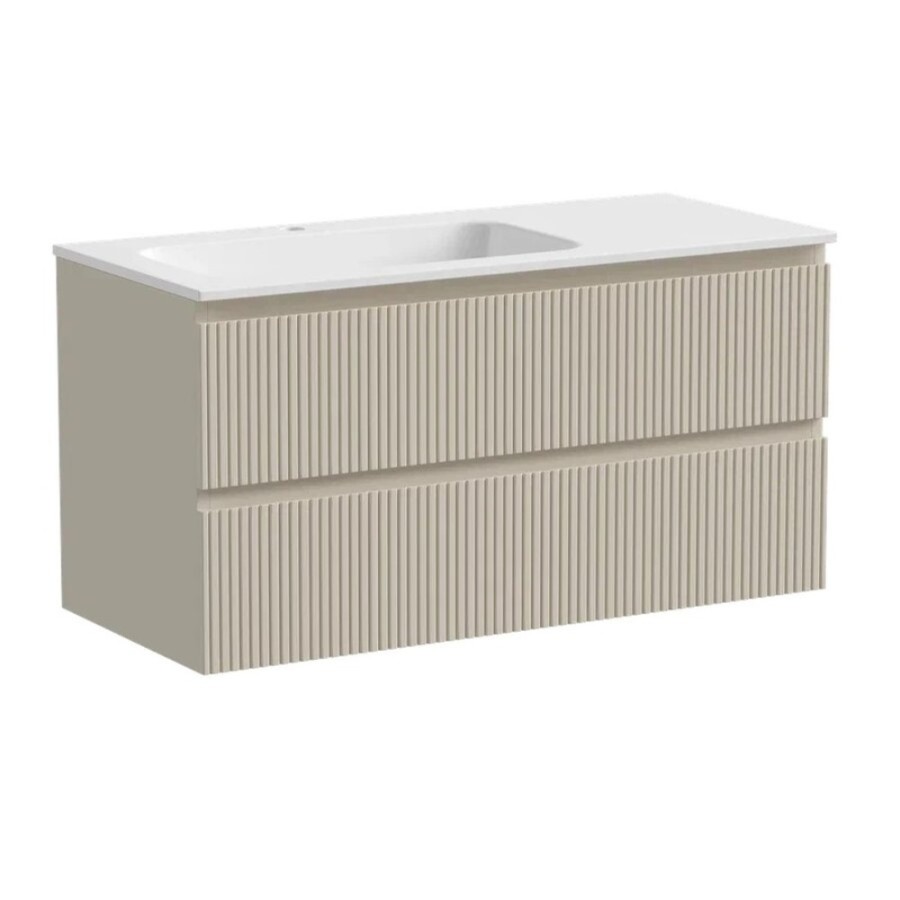 Тумба под раковину Sancos Snob T 100 см подвесная, левая, Beige Soft, SNT100LCE