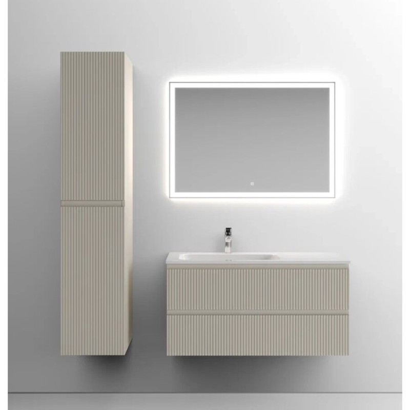 Тумба под раковину Sancos Snob T 100 см подвесная, левая, Beige Soft, SNT100LCE