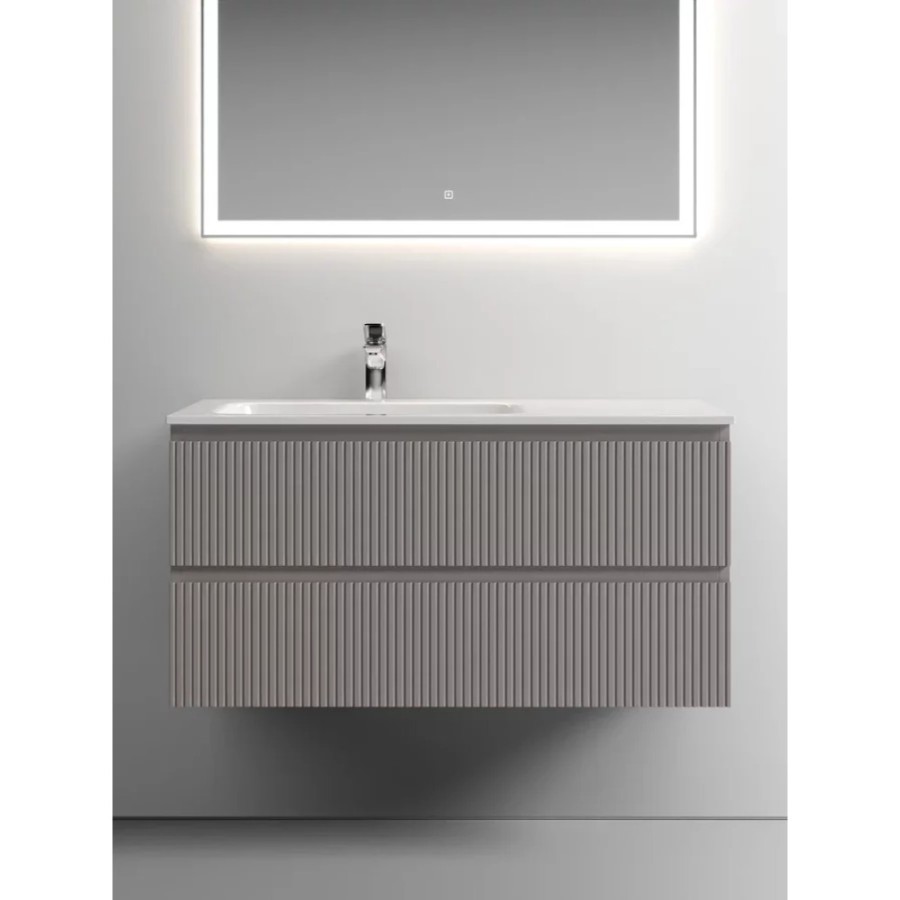 Тумба под раковину Sancos Snob T 100 см подвесная, левая, Doha Soft, SNT100LSM