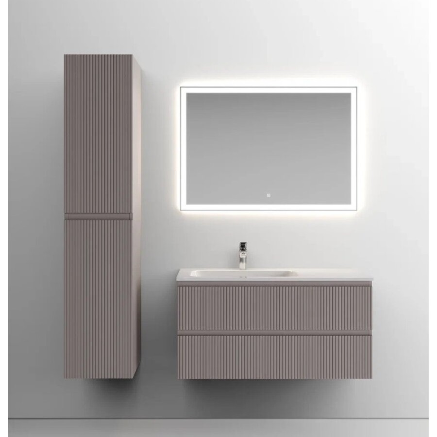 Тумба под раковину Sancos Snob T 100 см подвесная, левая, Doha Soft, SNT100LSM