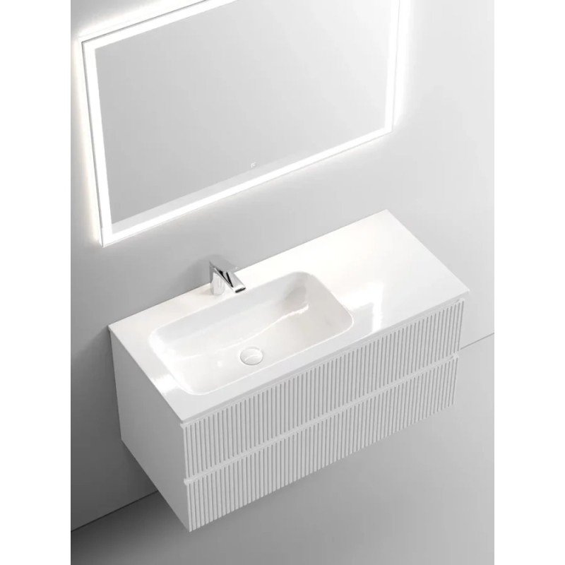 Тумба под раковину Sancos Snob T 100 см подвесная, левая, Bianco, SNT100LW