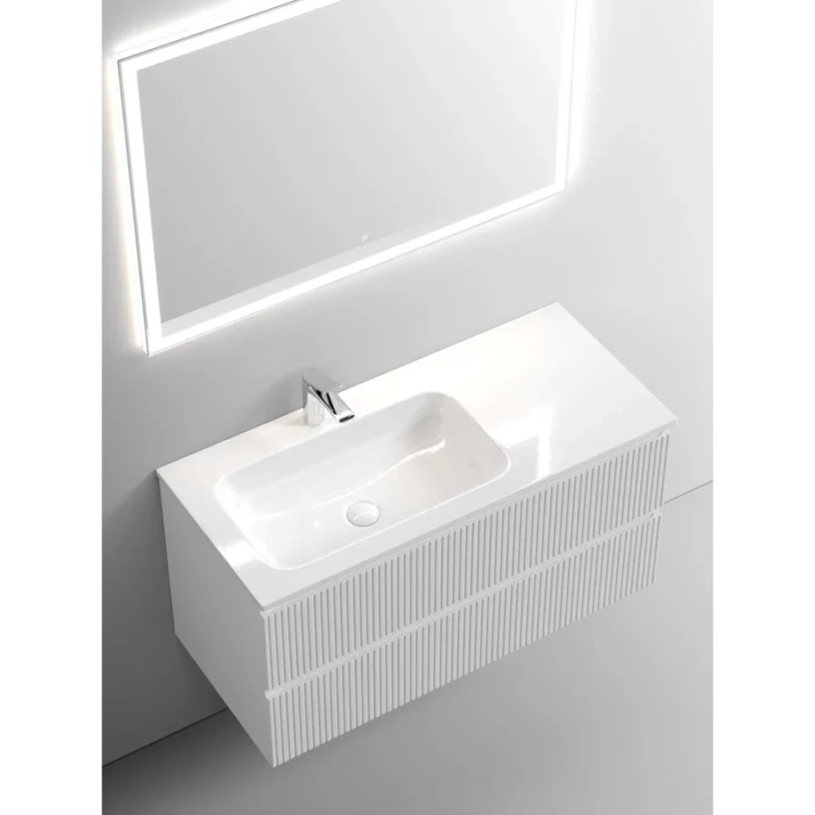 Тумба под раковину Sancos Snob T 100 см подвесная, левая, Bianco, SNT100LW