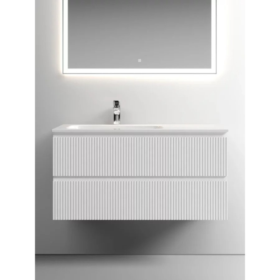 Тумба под раковину Sancos Snob T 100 см подвесная, левая, Bianco, SNT100LW
