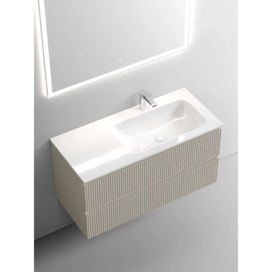 Тумба под раковину Sancos Snob T 100 см подвесная, правая, Beige Soft, SNT100RCE