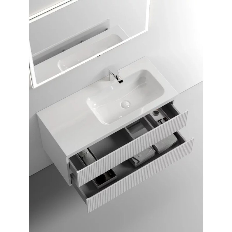 Тумба под раковину Sancos Snob T 100 см подвесная, правая, Bianco, SNT100RW