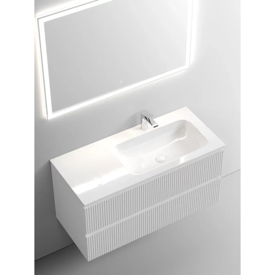 Тумба под раковину Sancos Snob T 100 см подвесная, правая, Bianco, SNT100RW