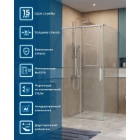 Душевой уголок BelBagno SOFT_CLOSE-1-A-1-100-C-Cr, 100 х 100 см, стекло прозрачное, профиль хром