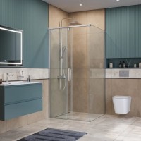 Душевой уголок BelBagno SOFT_CLOSE-1-AH-1-100/80-C-Cr, 100 х 80 см, стекло прозрачное, профиль хром