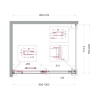 Душевой уголок BelBagno SOFT_CLOSE-1-AH-1-100/80-C-Cr, 100 х 80 см, стекло прозрачное, профиль хром