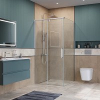 Душевой уголок BelBagno SOFT_CLOSE-1-AH-1-100/80-C-Cr, 100 х 80 см, стекло прозрачное, профиль хром