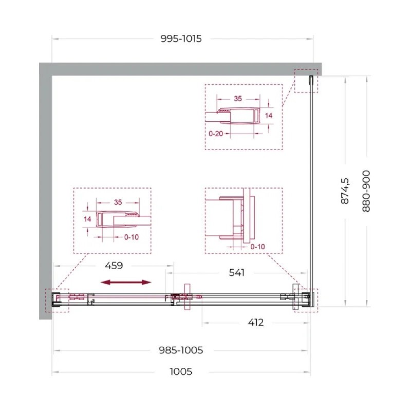 Душевой уголок BelBagno SOFT_CLOSE-1-AH-1-100/90-C-Cr, 100 х 90 см, стекло прозрачное, профиль хром