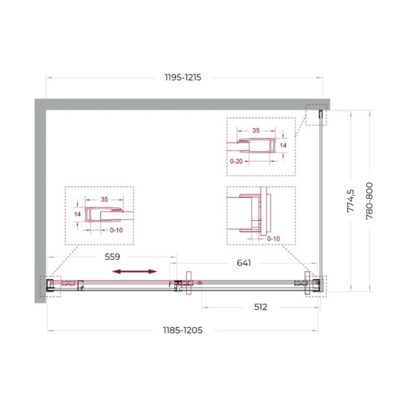 Душевой уголок BelBagno SOFT_CLOSE-1-AH-1-120/80-C-Cr, 120 х 80 см, стекло прозрачное, профиль хром