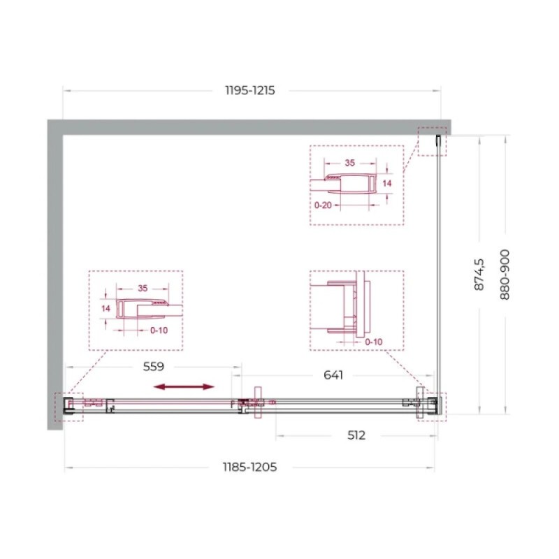 Душевой уголок BelBagno SOFT_CLOSE-1-AH-1-120/90-C-GM, 120 х 90 см, стекло прозрачное, профиль вороненая сталь, gunmetal