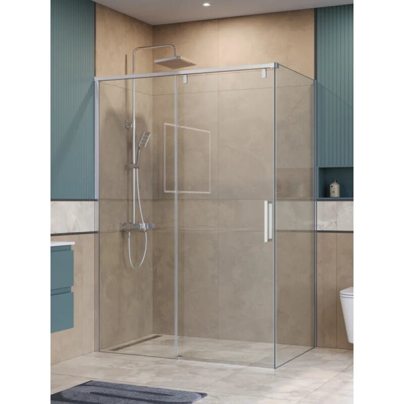Душевой уголок BelBagno SOFT_CLOSE-1-AH-1-140/80-C-Cr, 140 х 80 см, стекло прозрачное, профиль хром
