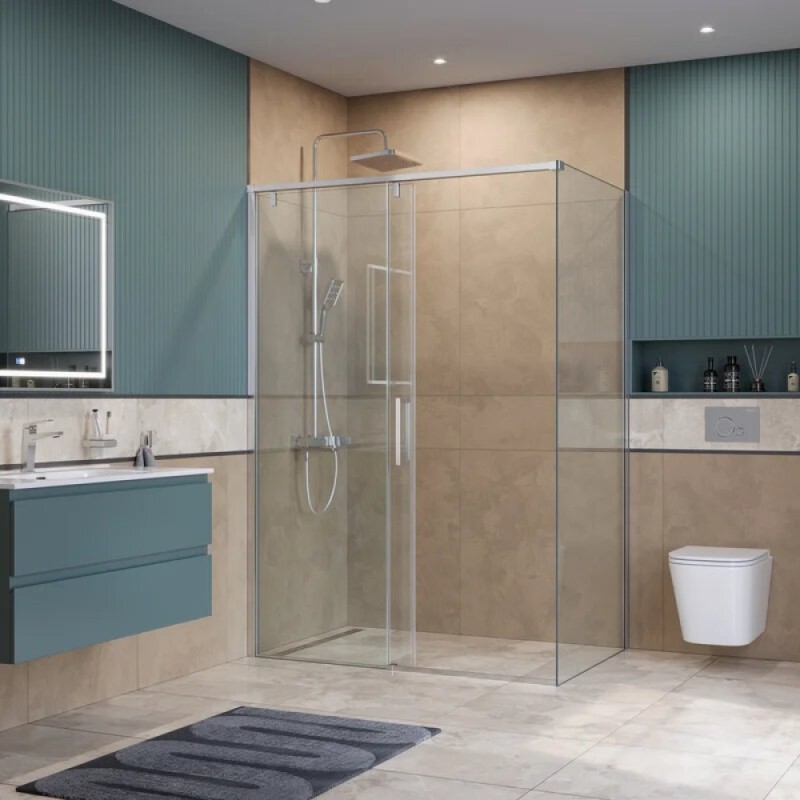 Душевой уголок BelBagno SOFT_CLOSE-1-AH-1-140/90-C-Cr, 140 х 90 см, стекло прозрачное, профиль хром