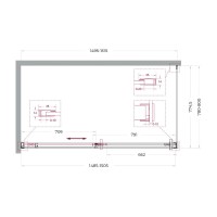 Душевой уголок BelBagno SOFT_CLOSE-1-AH-1-150/80-C-GM, 150 х 80 см, стекло прозрачное, профиль вороненая сталь, gunmetal
