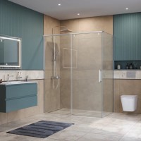 Душевой уголок BelBagno SOFT_CLOSE-1-AH-1-150/90-C-Cr, 150 х 90 см, стекло прозрачное, профиль хром