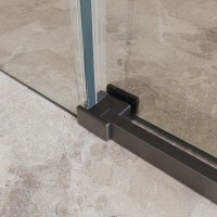 Душевой уголок BelBagno SOFT_CLOSE-1-AH-1-160/100-C-GM, 160 х 100 см, стекло прозрачное, профиль вороненая сталь, gunmetal