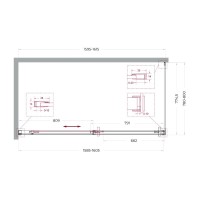 Душевой уголок BelBagno SOFT_CLOSE-1-AH-1-160/80-C-Cr, 160 х 80 см, стекло прозрачное, профиль хром