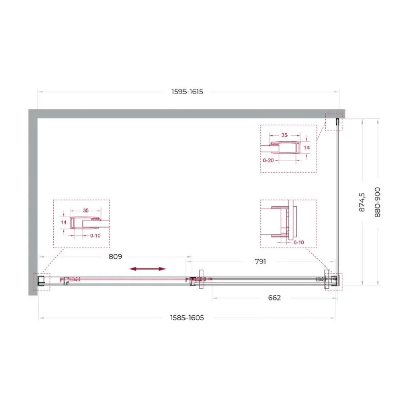Душевой уголок BelBagno SOFT_CLOSE-1-AH-1-160/90-C-Cr, 160 х 90 см, стекло прозрачное, профиль хром