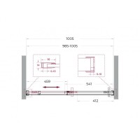 Душевая дверь BelBagno SOFT_CLOSE-1-BF-1-100-C-GM, 100 см, стекло прозрачное, профиль вороненая сталь, gunmetal