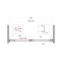 Душевая дверь BelBagno SOFT_CLOSE-1-BF-1-120-C-GM, 120 см, стекло прозрачное, профиль вороненая сталь, gunmetal