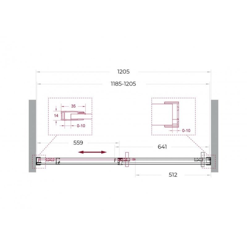 Душевая дверь BelBagno SOFT_CLOSE-1-BF-1-120-C-GM, 120 см, стекло прозрачное, профиль вороненая сталь, gunmetal