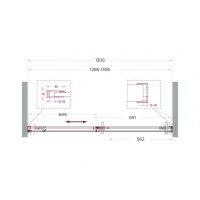 Душевая дверь BelBagno SOFT_CLOSE-1-BF-1-130-C-GM, 130 см, стекло прозрачное, профиль вороненая сталь, gunmetal