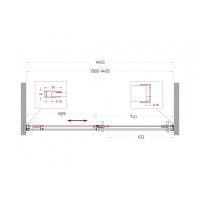 Душевая дверь BelBagno SOFT_CLOSE-1-BF-1-140-C-Cr, 140 см, стекло прозрачное, профиль хром