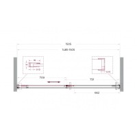 Душевая дверь BelBagno SOFT_CLOSE-1-BF-1-150-C-GM, 150 см, стекло прозрачное, профиль вороненая сталь, gunmetal