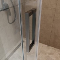 Душевая дверь BelBagno SOFT_CLOSE-1-BF-1-150-C-GM, 150 см, стекло прозрачное, профиль вороненая сталь, gunmetal