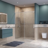 Душевая дверь BelBagno SOFT_CLOSE-1-BF-1-160-C-Cr, 160 см, стекло прозрачное, профиль хром