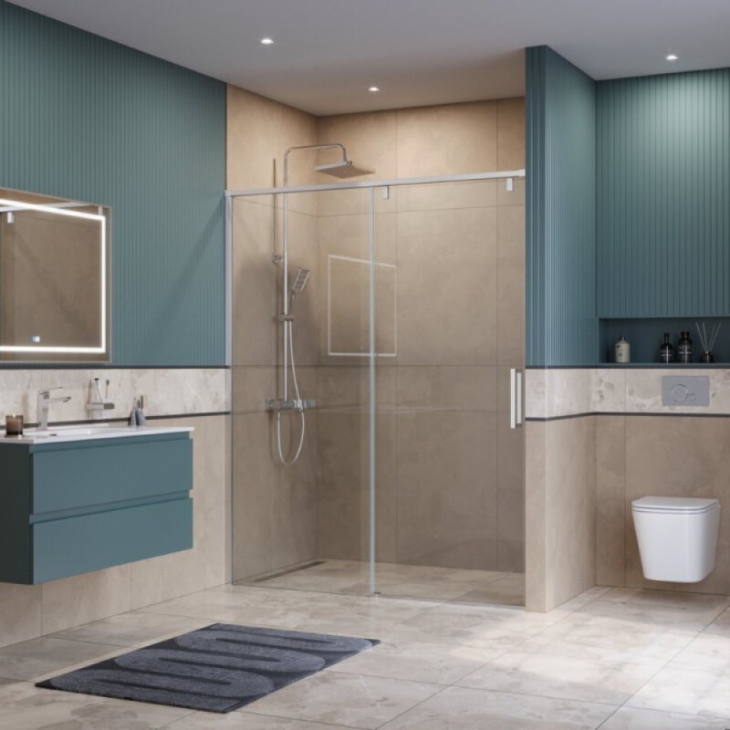 Душевая дверь BelBagno SOFT_CLOSE-1-BF-1-160-C-Cr, 160 см, стекло прозрачное, профиль хром