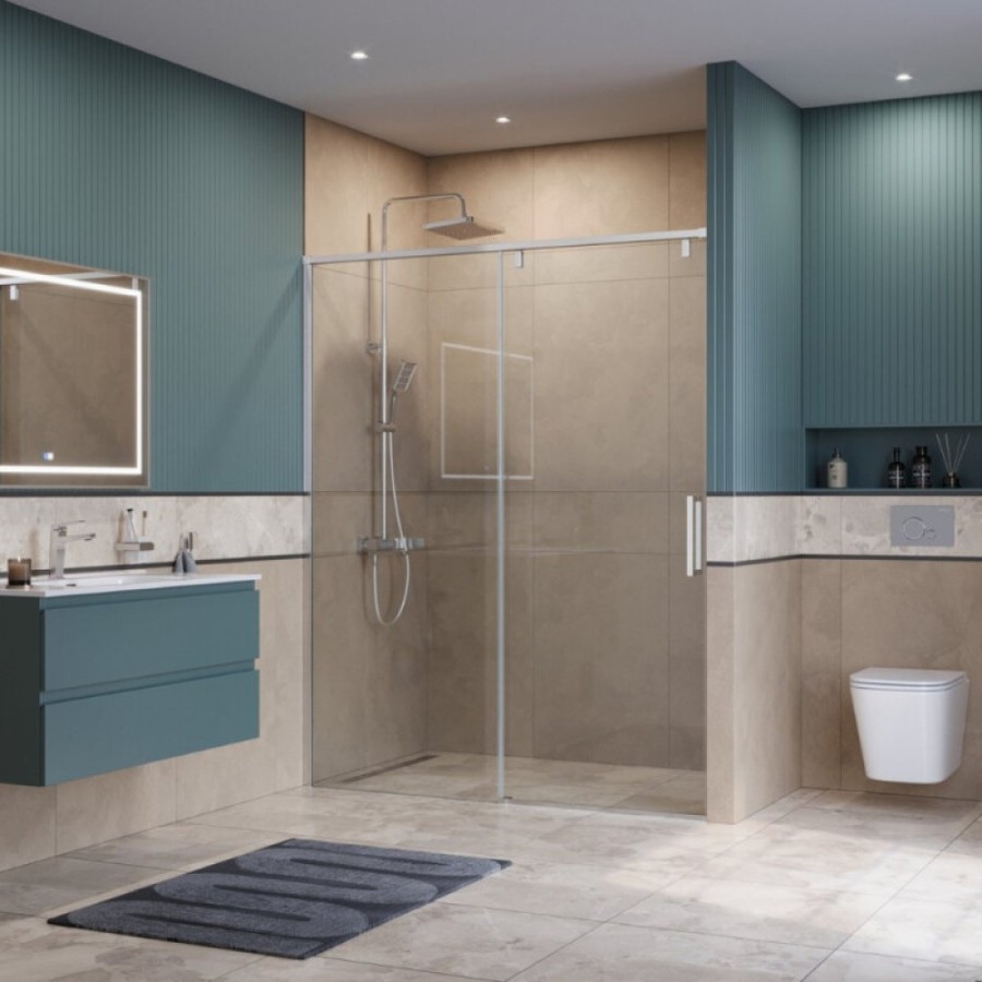 Душевая дверь BelBagno SOFT_CLOSE-1-BF-1-160-C-Cr, 160 см, стекло прозрачное, профиль хром