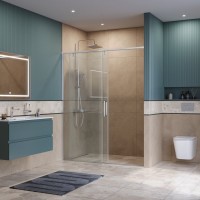 Душевая дверь BelBagno SOFT_CLOSE-1-BF-1-160-C-Cr, 160 см, стекло прозрачное, профиль хром