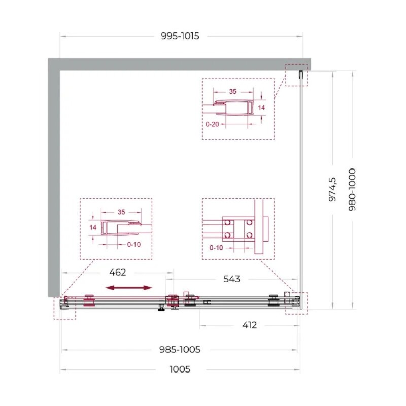 Душевой уголок BelBagno SOFT_CLOSE-2-A-1-100-C-Cr, 100 х 100 см, стекло прозрачное, профиль хром