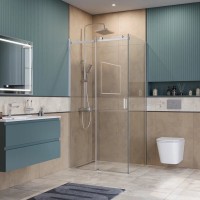 Душевой уголок BelBagno SOFT_CLOSE-2-A-1-100-C-Cr, 100 х 100 см, стекло прозрачное, профиль хром