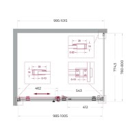 Душевой уголок BelBagno SOFT_CLOSE-2-AH-1-100/80-C-GM, 100 х 80 см, стекло прозрачное, профиль вороненая сталь, gunmetal