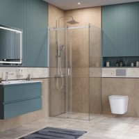 Душевой уголок BelBagno SOFT_CLOSE-2-AH-1-110/100-C-Cr, 110 х 100 см, стекло прозрачное, профиль хром