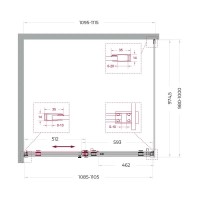 Душевой уголок BelBagno SOFT_CLOSE-2-AH-1-110/100-C-Cr, 110 х 100 см, стекло прозрачное, профиль хром