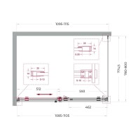 Душевой уголок BelBagno SOFT_CLOSE-2-AH-1-110/80-C-GM, 110 х 80 см, стекло прозрачное, профиль вороненая сталь, gunmetal